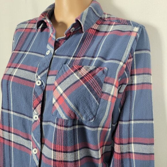 Woolrich Women's Blue/Pink Plaid 100% Cotton Flannel Size M - Picture 3 of 11